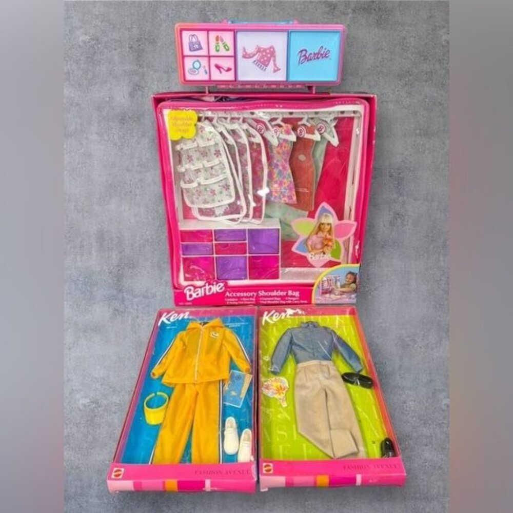 1999 Barbie Accessory Shoulder Bag & TARA Barbie Accessory Case with Ken Fashion